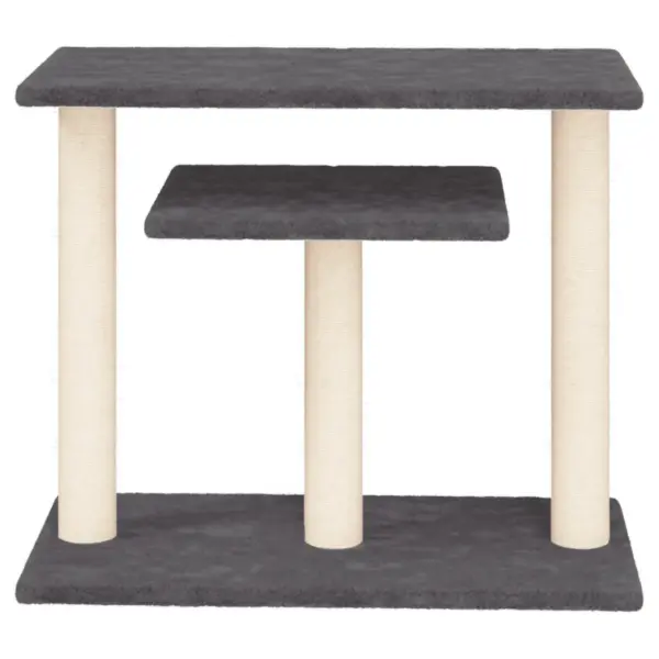 Kassi kraapimispuu platvormidega, tumehall, 60 x 34,5 x 62,5 cm – 3