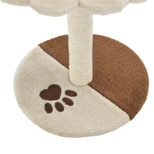 Kassi kraapimispuu platvormi ja rippuva hiirega, beež-pruun, 40 cm – 5