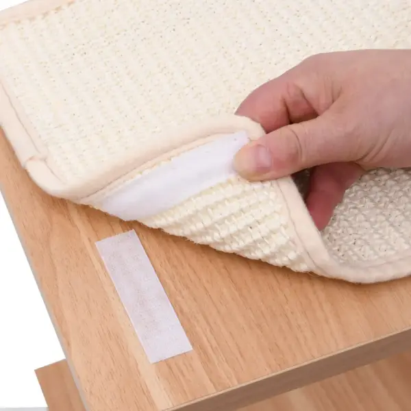 Kassimaja kraapimispostiga ja eemaldatava sisalmatiga, pruun/valge, 60 cm – 7