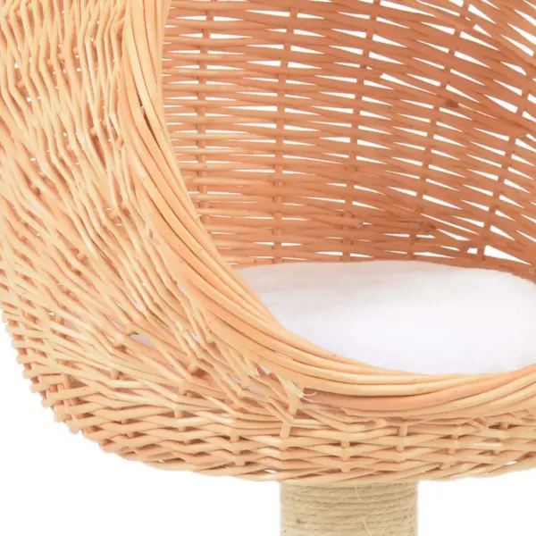 Kassimaja kraapimispostiga, pajupuidust korvi ja eemaldatava padjaga, 73 cm – 4