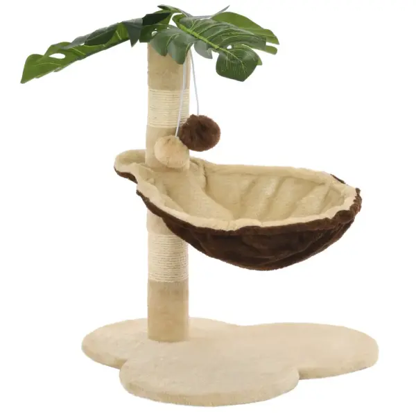 Kassimaja kraapimispuu ja hubase voodiga, 50 cm, beež/pruun – 4