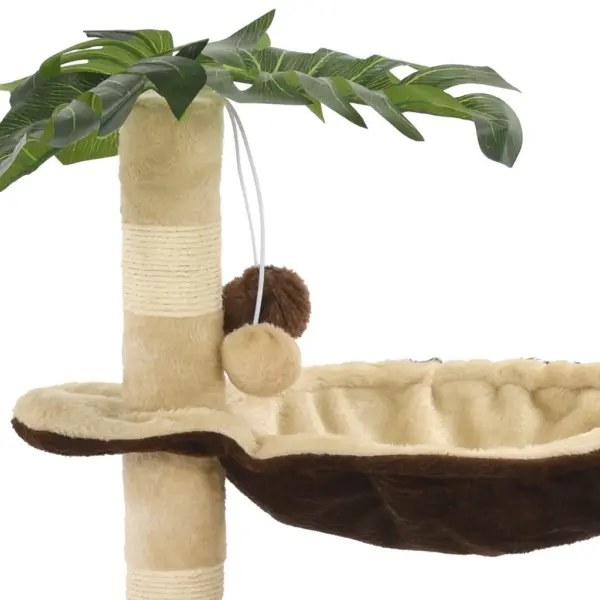 Kassimaja kraapimispuu ja hubase voodiga, 50 cm, beež/pruun – 6