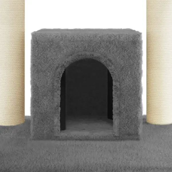 Kassimaja sisalnööriga kraapimispostidega, tumehall, 110 cm – 7