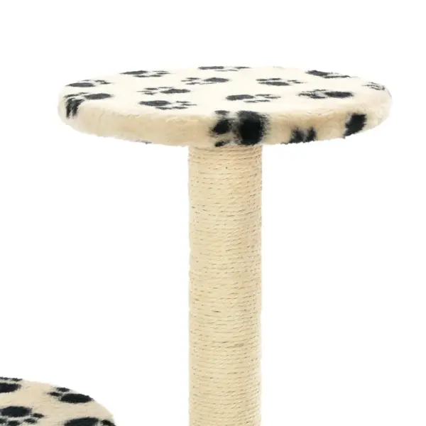 Kassimaja sisalköiega kraapimispostidega, 60 cm, beež käpajälgedega – 6