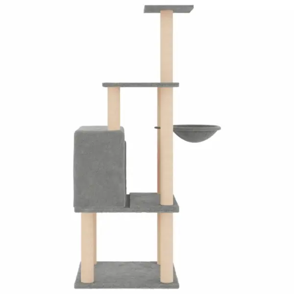 Helehall mitmetasandiline kassimaja sisalpostidega, 47,5 x 47,5 x 132 cm – 4