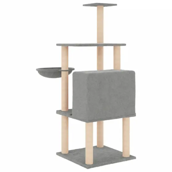 Helehall mitmetasandiline kassimaja sisalpostidega, 47,5 x 47,5 x 132 cm – 5
