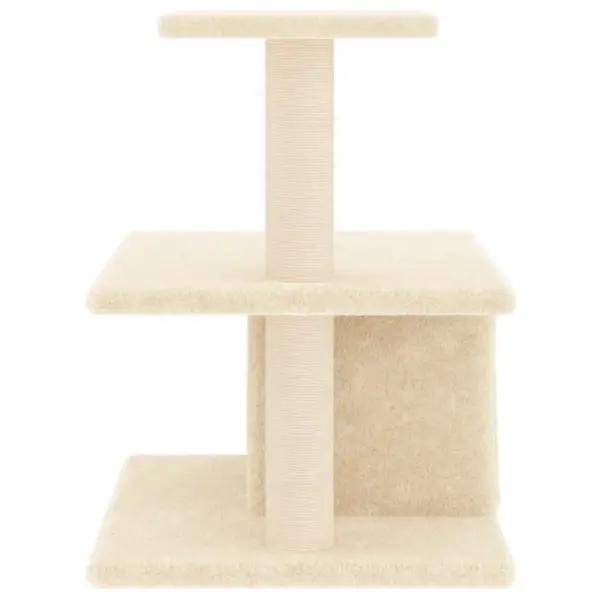 Kassimaja sisalpostidega kraapimispuu, kreemjasvalge, 42 x 34,5 x 48 cm – 4