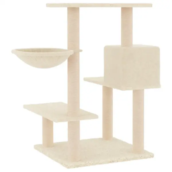 Kassimaja sisalpostidega, kreemjasvalge, 72,5 x 59,5 x 82,5 cm - 5