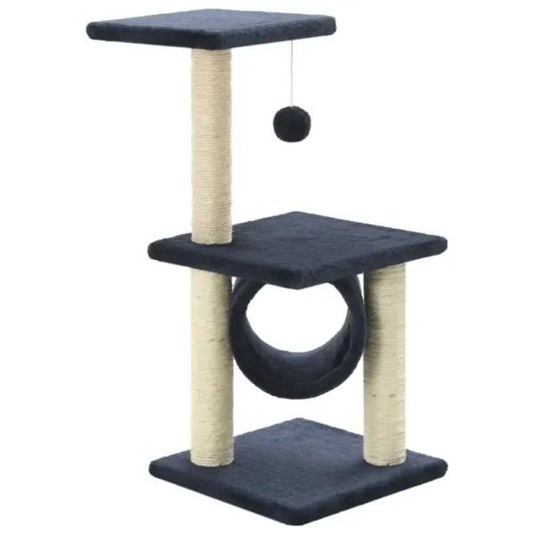 Kassipuu kraapimispostidega ja rippuva palliga, 65 cm, tumesinine – 2