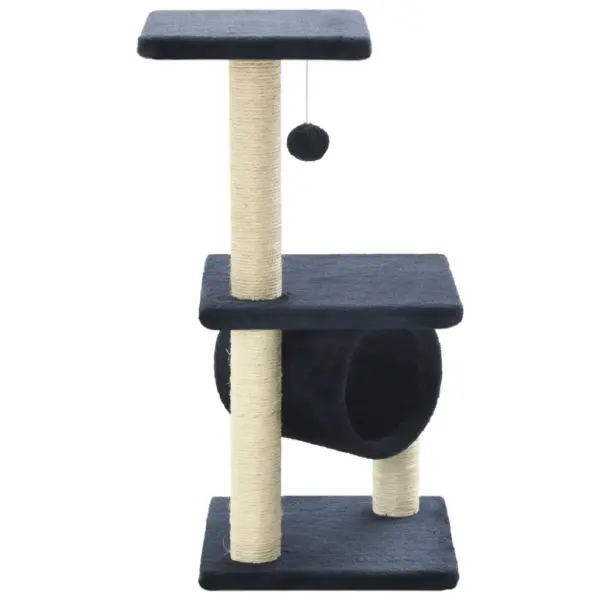 Kassipuu kraapimispostidega ja rippuva palliga, 65 cm, tumesinine – 3