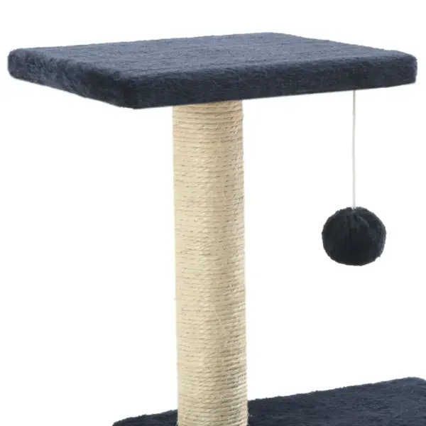 Kassipuu kraapimispostidega ja rippuva palliga, 65 cm, tumesinine – 4
