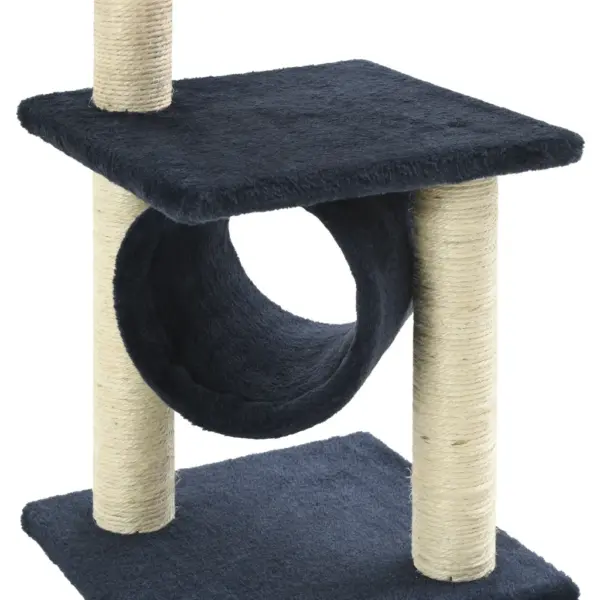 Kassipuu kraapimispostidega ja rippuva palliga, 65 cm, tumesinine – 5