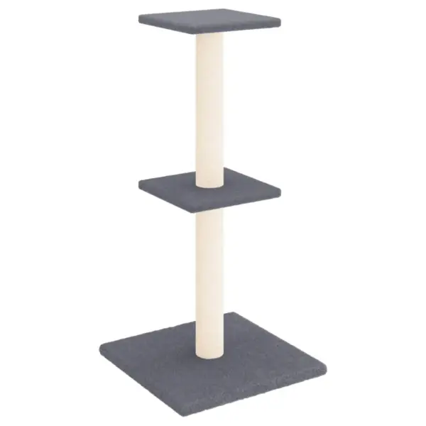 Mitmetasandiline kassipuu sisalköitega kraapimispostidega, tumehall, 73 cm – 2