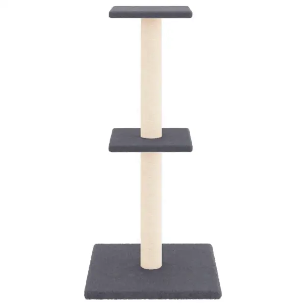 Mitmetasandiline kassipuu sisalköitega kraapimispostidega, tumehall, 73 cm – 3