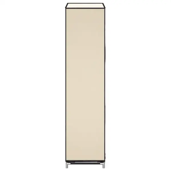 Kattega kingakapp 5 riiuliga, kreemjasvalge kangas, 58 x 28 x 106 cm – 5