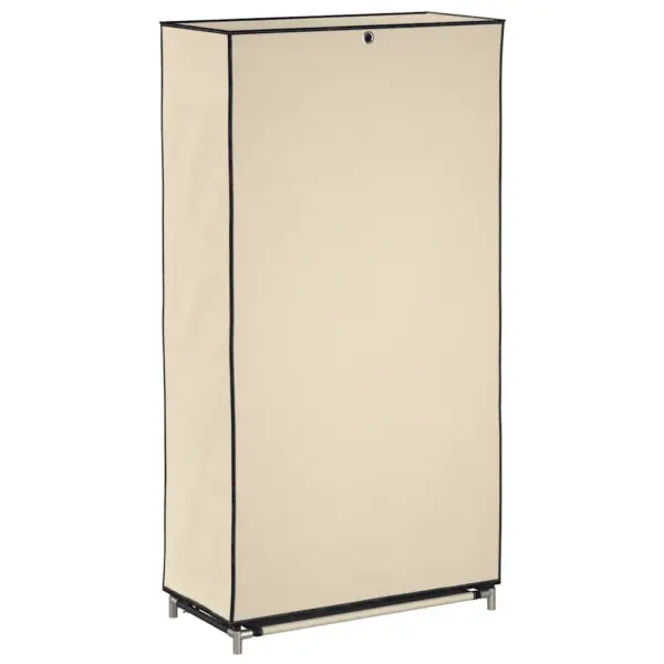 Kattega kingakapp 5 riiuliga, kreemjasvalge kangas, 58 x 28 x 106 cm – 6