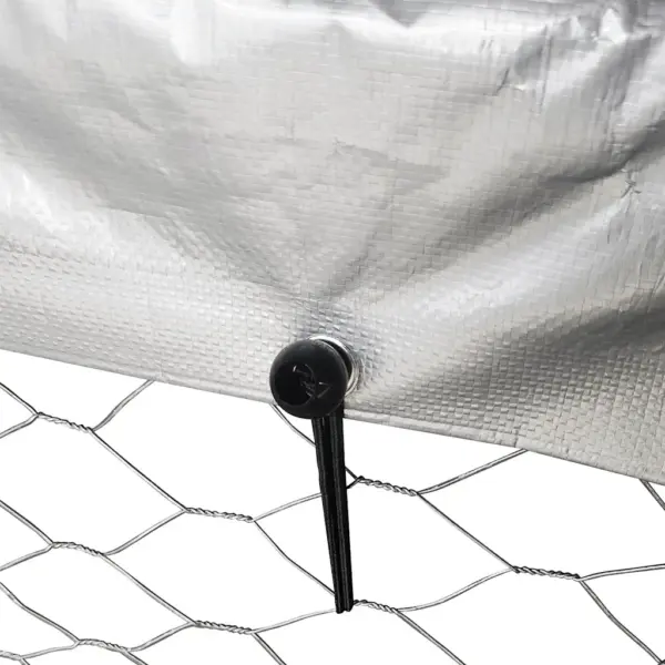 Katusega koeraaedik lukustatava väravaga, hõbedane tsingitud teras, 400 x 100 x 150 cm – 11