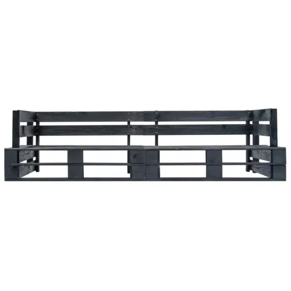2-osaline kaubaalusdiivanikomplekt punaste patjadega, must immutatud männipuit, 220 x 66 x 65 cm – 4