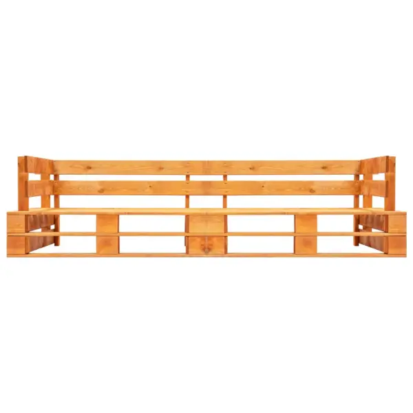 Kaubaalustest aiadiivani komplekt, 2-osaline, immutatud männipuit, hallid padjad, 220 x 66 x 65 cm – 4