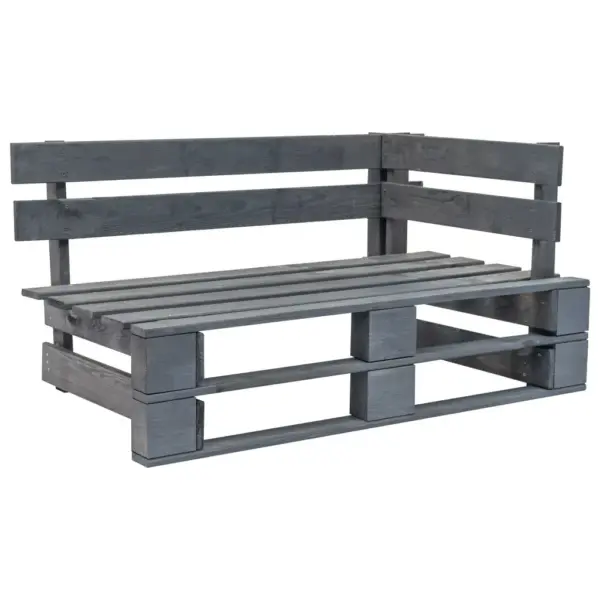 Kaubaalustest 2-kohaline aiadiivan punaste patjadega, hallimmutatud männipuit, 110 x 66 x 65 cm – 3