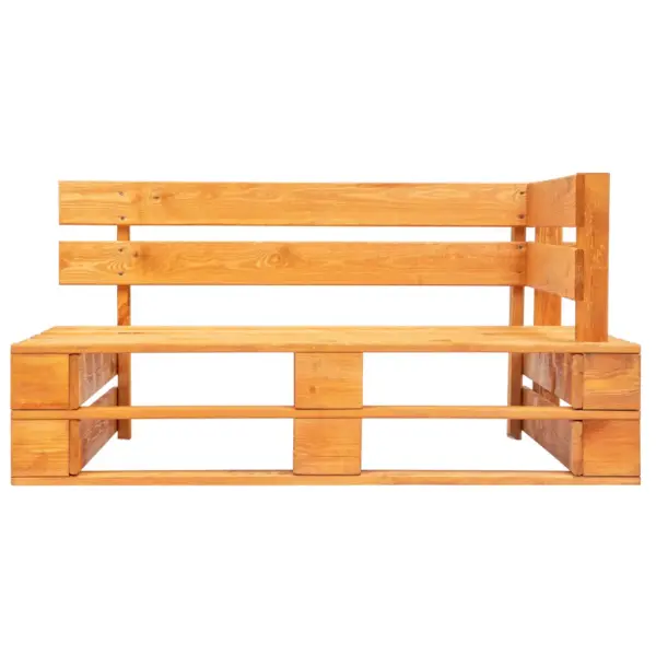 Kaubaalustest 2-kohaline aiadiivan punaste patjadega, kuldpruun immutatud männipuit, 110 x 66 x 65 cm – 4