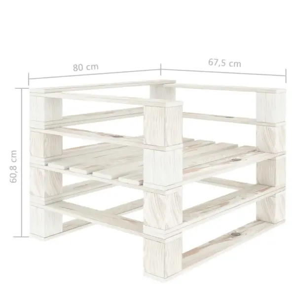 Kaubaalustest aiatugitool patjadega, kreemjasvalge, männipuit, 80 x 67,5 x 60,8 cm – 8