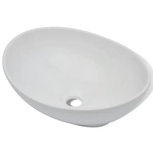 Ovaalne keraamiline kapipealne valamu koos kroomsegistiga, valge, 40 x 33 x 13,5 cm – 5