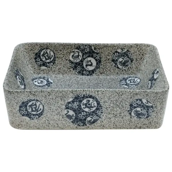 Tööpinnale paigaldatav ristkülikukujuline keraamiline valamu, mitmevärviline, 46 x 35,5 x 13 cm – 4