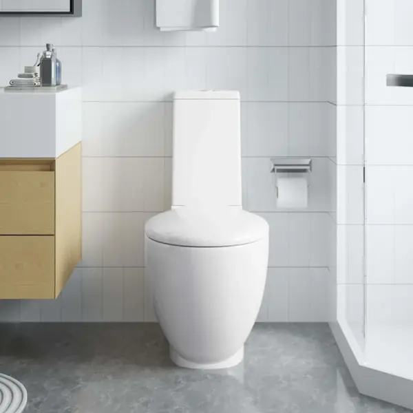 Keraamiline WC-pott loputuskastiga, tagumise äravoolu ja veevooluga, valge, 65 x 38,5 x 84,5 cm – 3