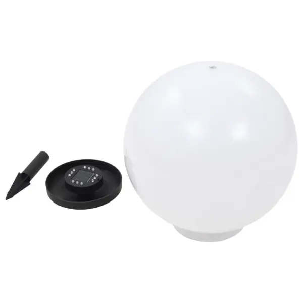 Õue kerakujulised LED päikeselambid RGB valgusega, 2 tk, valge, 40 cm – 10