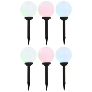LED päikeselambid õue, kerakujulised 20 cm RGB, 6 tk, valge