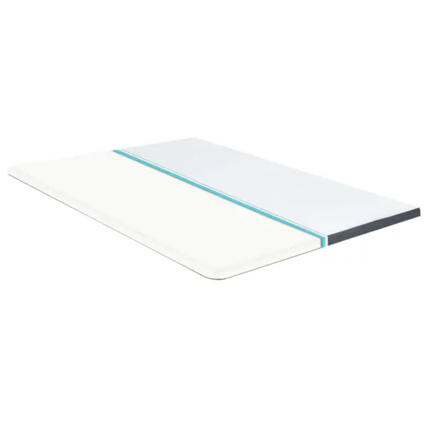 Keskmise pehmusega pealismadrats eemaldatava kattega, 140 x 200 x 5 cm, valge ja tumehall – 2