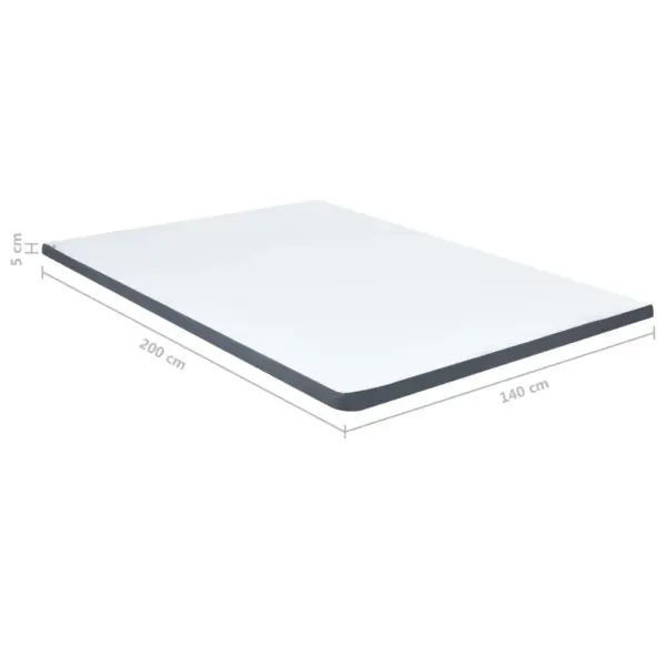 Keskmise pehmusega pealismadrats eemaldatava kattega, 140 x 200 x 5 cm, valge ja tumehall – 9