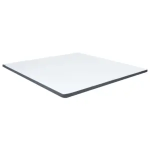 Keskmise pehmusega pealismadrats pestava kattega, 200 x 200 x 5 cm, valge/tumehall