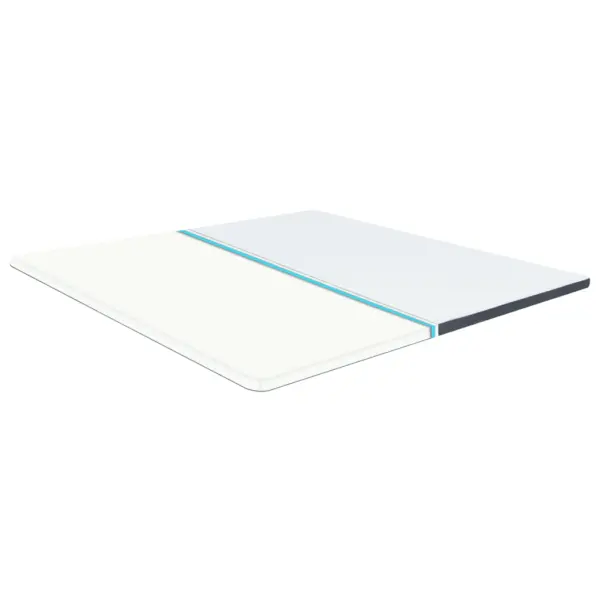Keskmise pehmusega pealismadrats pestava kattega, 200 x 200 x 5 cm, valge/tumehall – 3