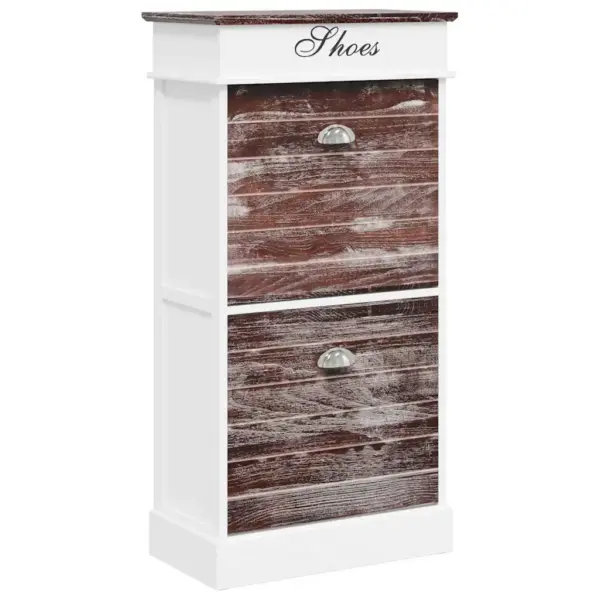 Kingakapp 2 kallutatava sahtliga, pruun ja valge Paulownia puit, 50 x 28 x 98 cm – 2