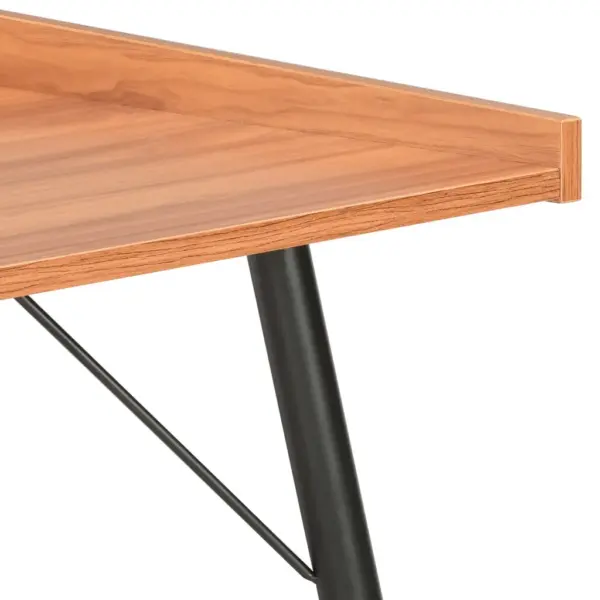 Kirjutuslaud kõrgete servadega, must ja pruun, 90 x 50 x 79 cm – 5