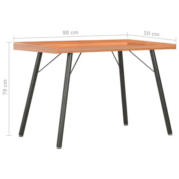 Kirjutuslaud kõrgete servadega, must ja pruun, 90 x 50 x 79 cm – 6