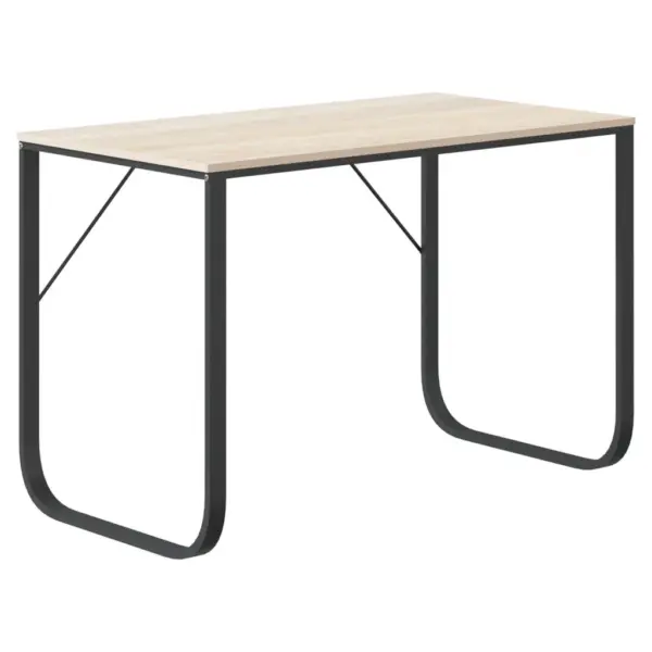 Kirjutuslaud musta metallraamiga, tammevärvi puitlaastplaat, 110 x 60 x 73 cm – 2