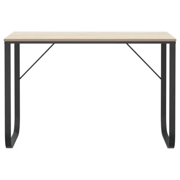 Kirjutuslaud musta metallraamiga, tammevärvi puitlaastplaat, 110 x 60 x 73 cm – 3