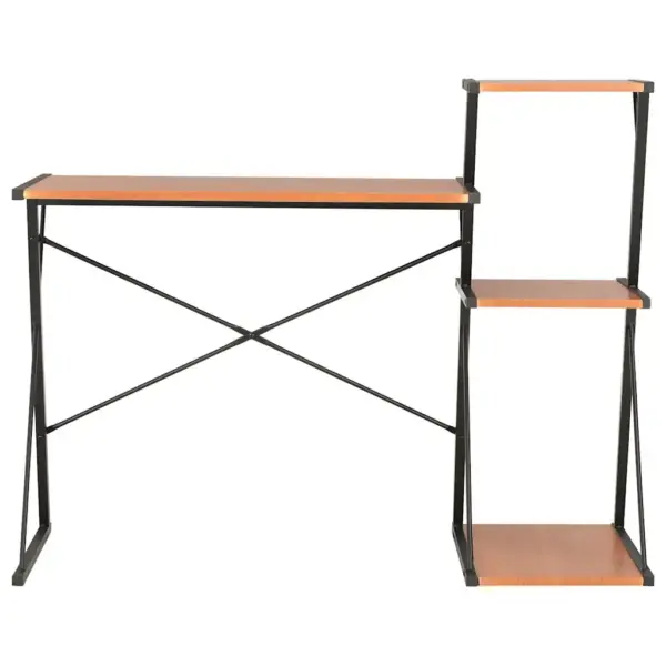 Kirjutuslaud riiuliga, must-pruun, X-raamiga, 116 x 50 x 93 cm - 2