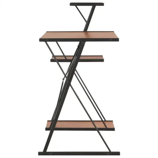 Kirjutuslaud riiuliga, must-pruun, X-raamiga, 116 x 50 x 93 cm - 3