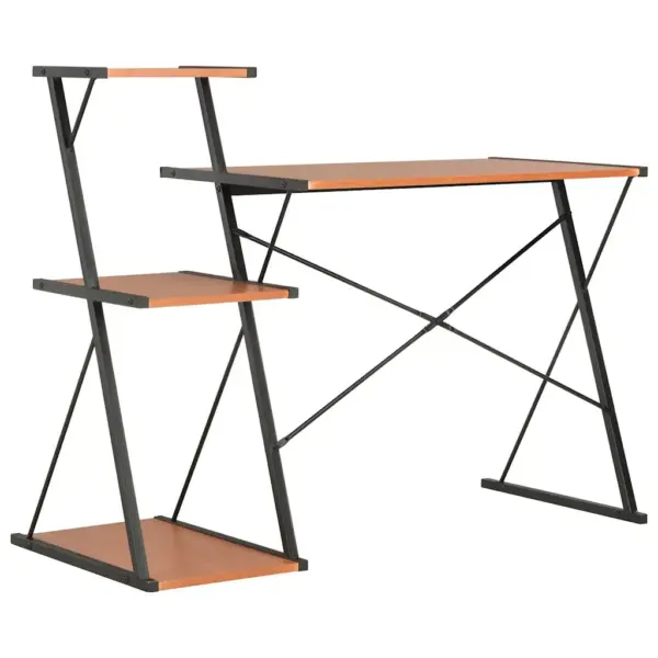 Kirjutuslaud riiuliga, must-pruun, X-raamiga, 116 x 50 x 93 cm - 4