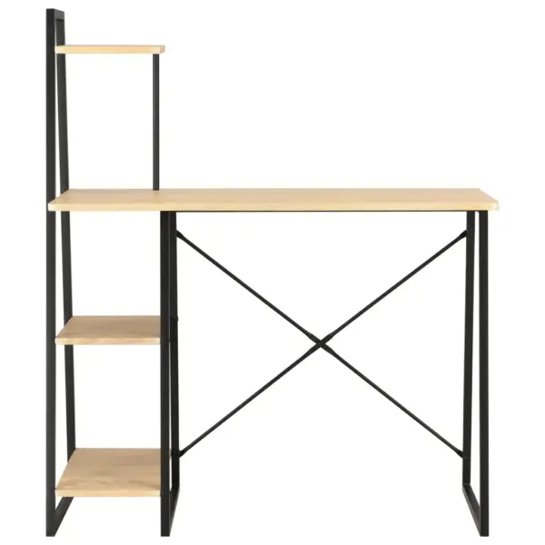 Kirjutuslaud riiulisüsteemiga, must ja tammevärvi, 102 x 50 x 117 cm – 2