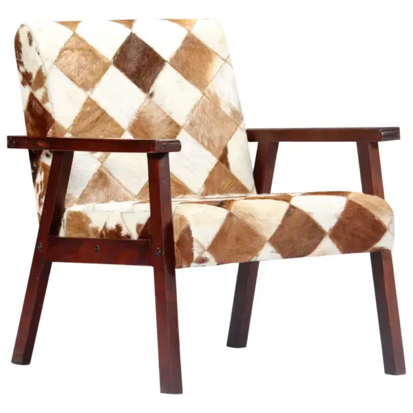 Kitsenahast tugitool valge-pruun, akaatsiapuidust raam, 61 x 69 x 72 cm – 12