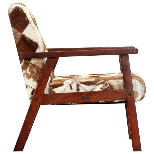 Kitsenahast tugitool valge-pruun, akaatsiapuidust raam, 61 x 69 x 72 cm – 4
