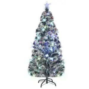 Kiudoptiline LED-kunstjõulukuusk alusega, roheline, 150 cm