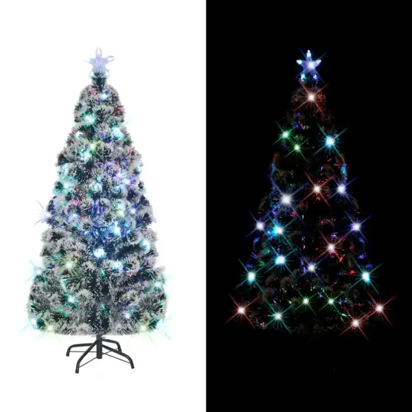 Kiudoptiline LED-kunstjõulukuusk alusega, roheline, 150 cm – 2