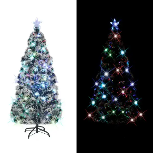 Kiudoptiline LED-valgustusega kunstjõulukuusk alusega, roheline, 210 cm – 2
