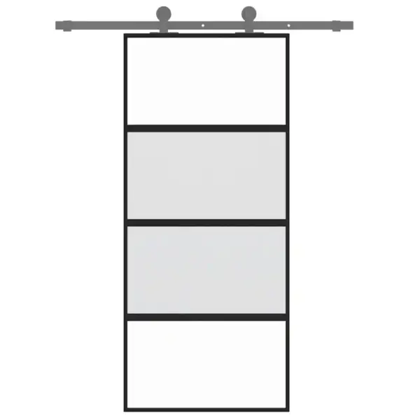 Klaasist liuguks karastatud klaasist, must alumiiniumraam, 90 x 205 cm – 3